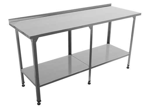 Стол производственный "Профи" СППП , сплошная полка, 2000х500х860 мм, с бортом
