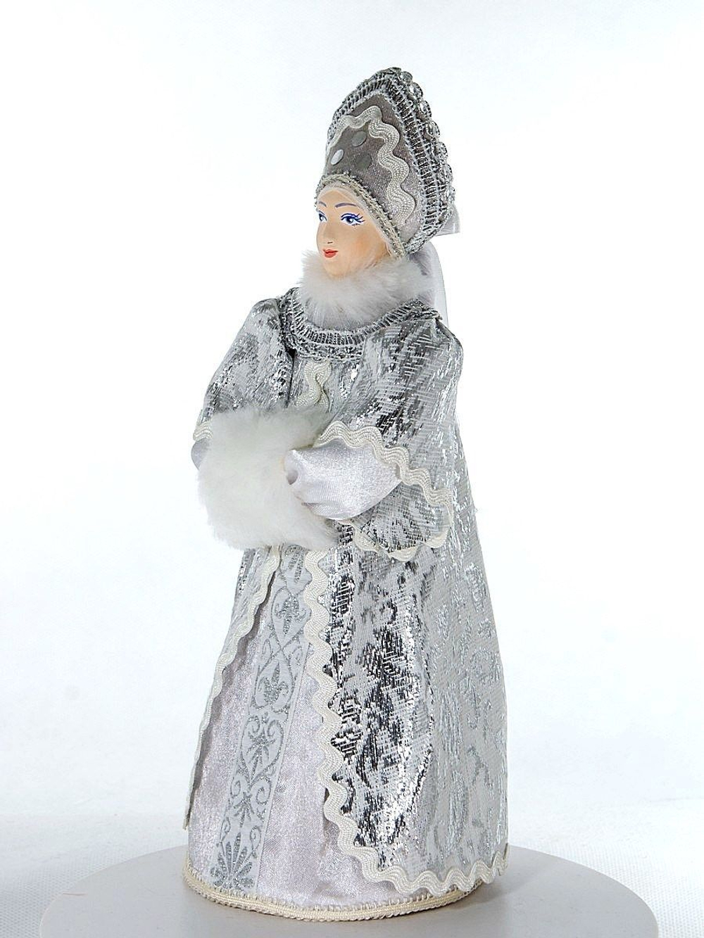 Фарфоровая кукла коллекционная Снегурочка с муфтой. Новогодняя игрушка под ёлку ручной работы