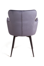 Стул c подлокотниками King, поворотный на 360 градусов, бархат серый 27