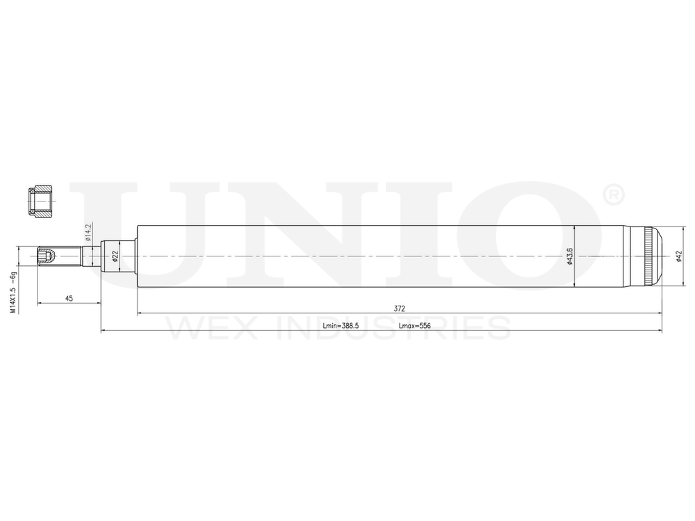 Амортизатор масляный передней подвески UNIO SAB-20044