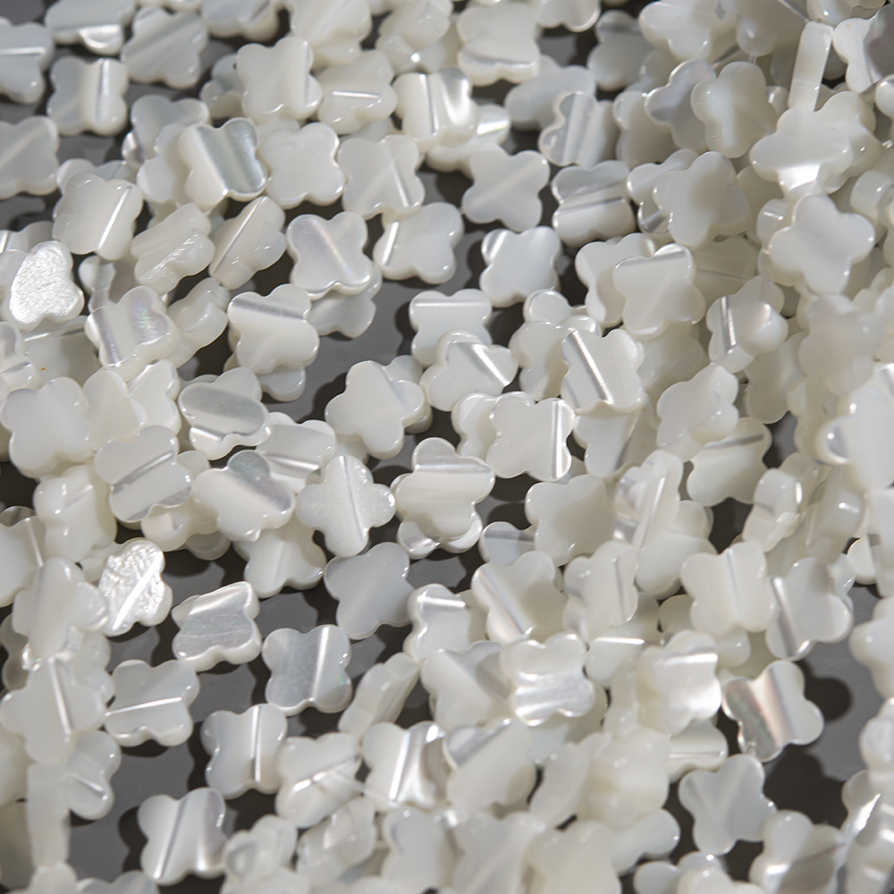 Перламутр морских ракушек, клеверы, 8,3мм, белый