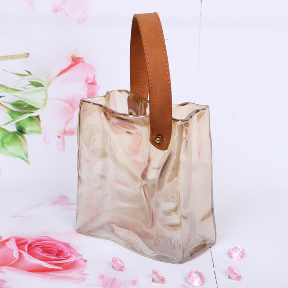 Ваза стеклянная «Молли» 14*17см оранжевая