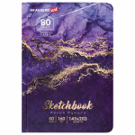 Скетчбук 145х203 мм, 80 л. "CLASSIC. Мрамор" (BRAUBERG)