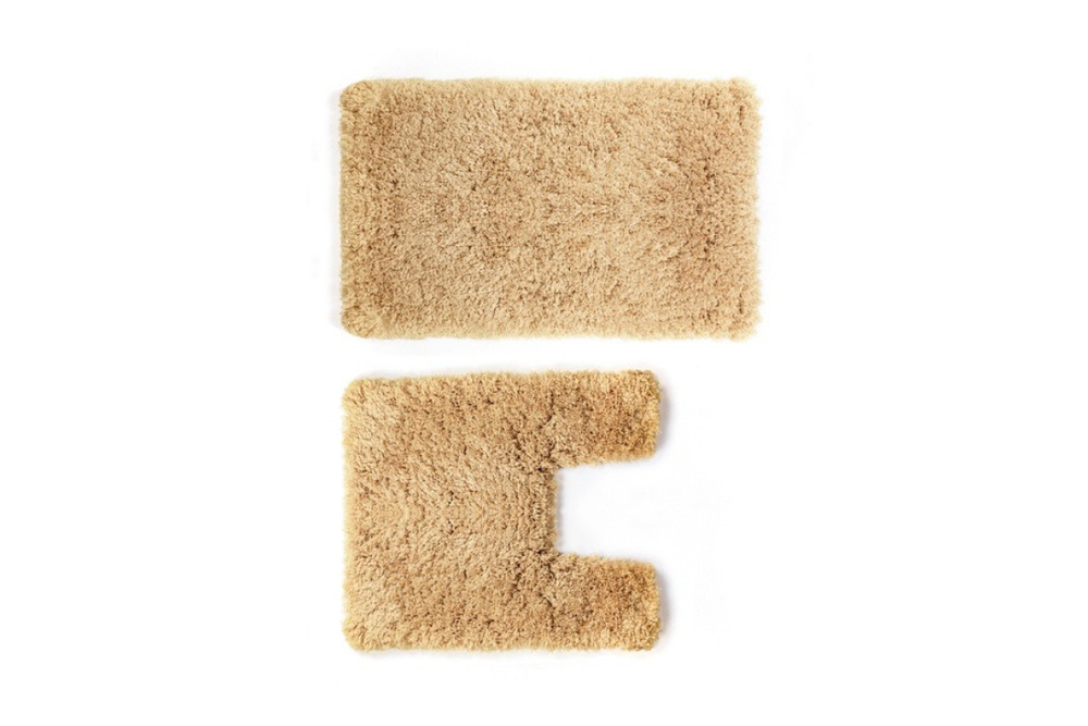 Набор ковриков для ванной и туалета Shaggy Home One 50х80, 50х60 U-shape, бежевый