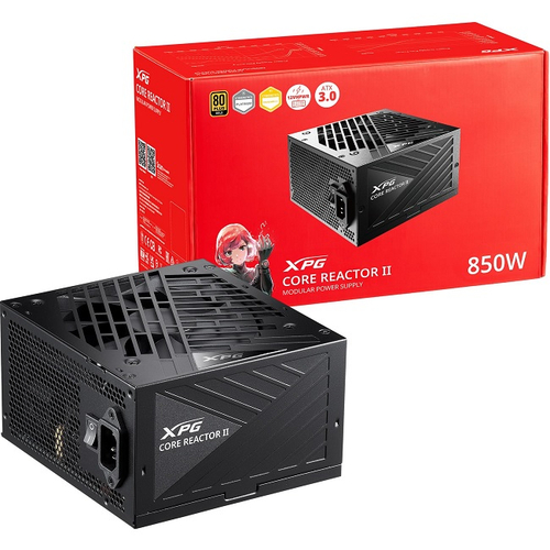 Блок питания ADATA XPG 850W CORE REACTOR II Black, модульный, 16 Pin PCIe 5.1, 80 PLUS Gold (COREREACTORII850G-BKCEU)