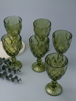 Набор фужеров для вина, 330 мл, 6 шт. зеленый