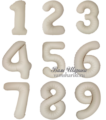Цифры 102 см "Матовые кремовый латте" слим (slim)