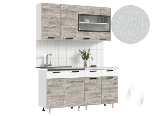 Кухня Рио NEW ЛДСП 1;6м (белый/юкон; белый/антарес)