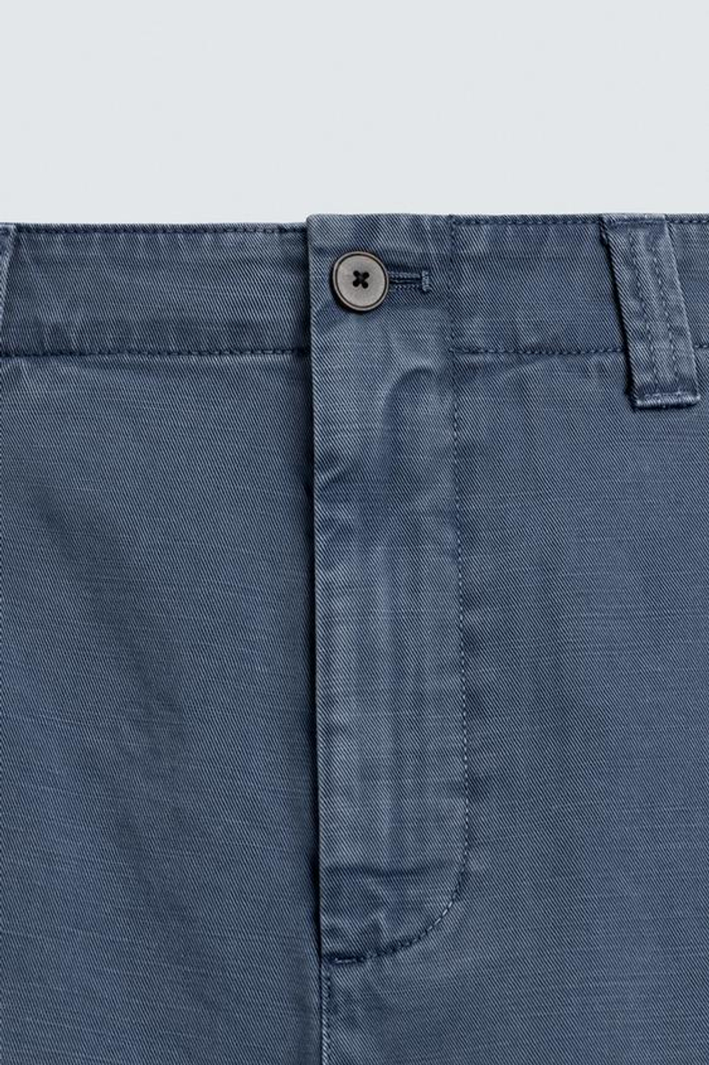 ZARA БРЮКИ ЧИНОС STRAIGHT FIT С ЭФФЕКТОМ ПОТЕРТОСТИ, СИНИЙ