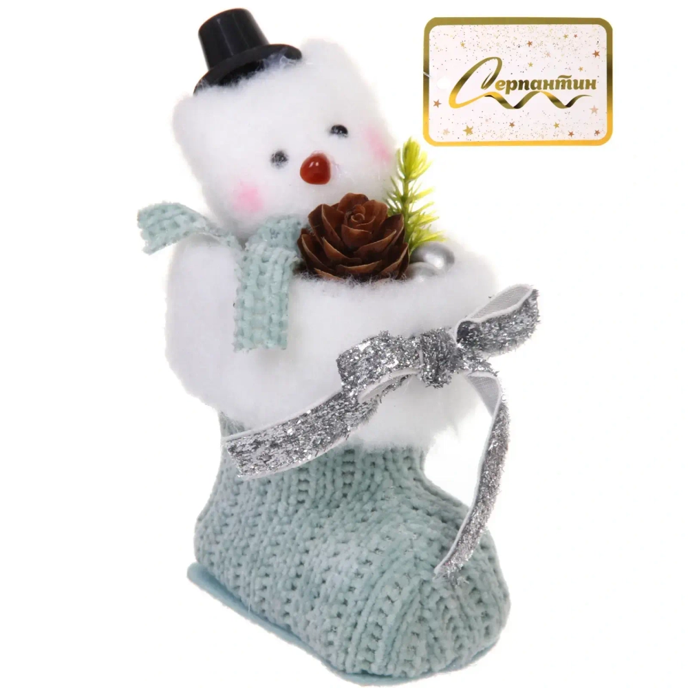 Фигурка «Медвежонок в башмачке» 12 см, Зеленый