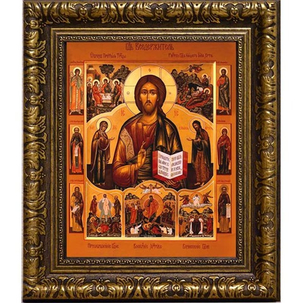 Спаситель с клеймами. Икона Иисуса Христа на холсте.