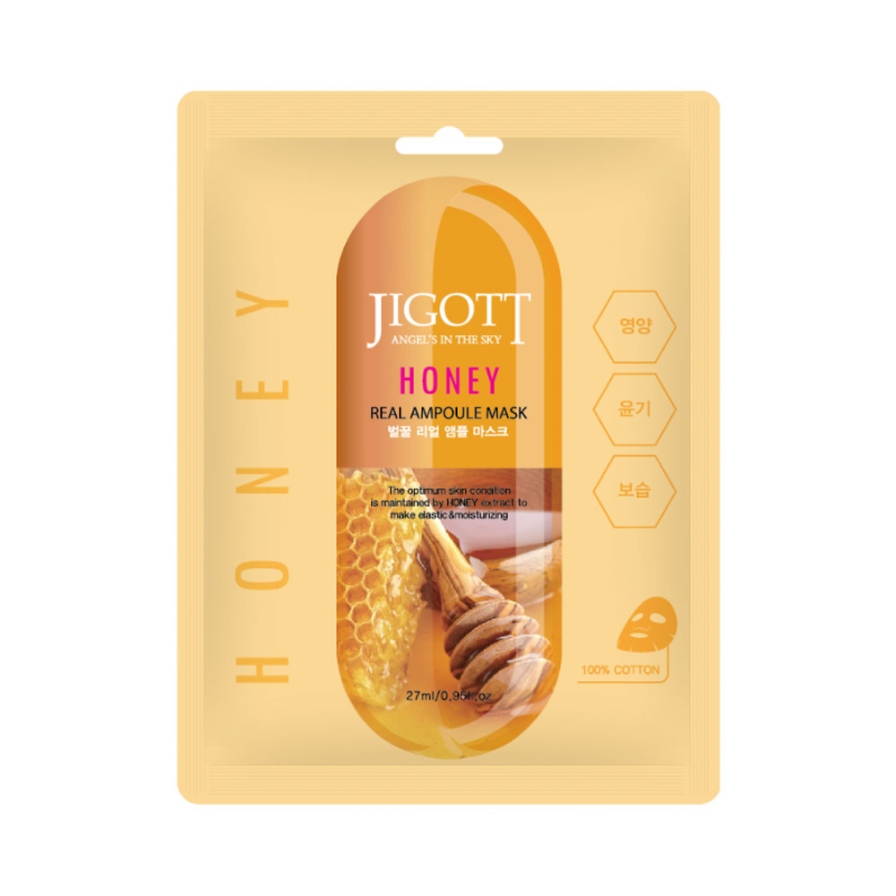 Маска для лица Jigott Honey Real Ampoule Mask тканевая Мед 27 мл