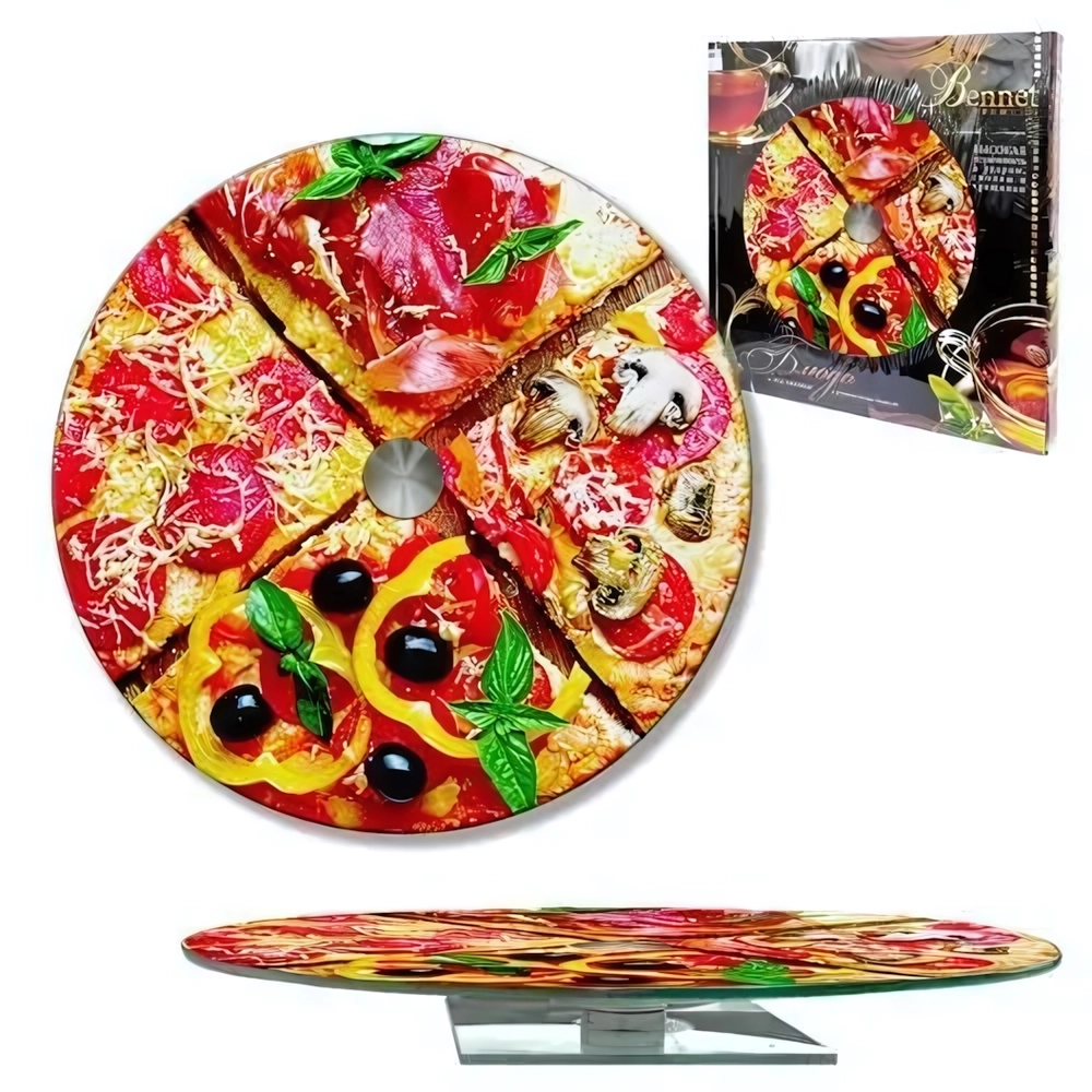 Блюдо стеклянное вращающееся 28см (пицца)