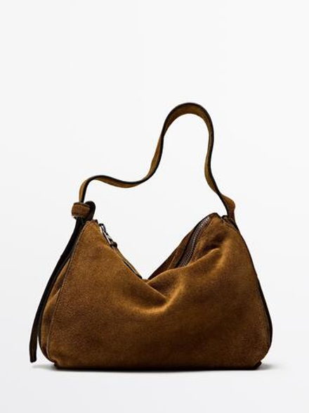 Massimo Dutti Маленькая сумка из замши, золотой