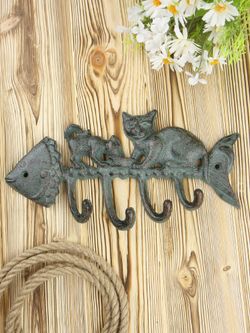 Iron Garden Вешалка настенная Вкусная Рыбка, 4 крючка
