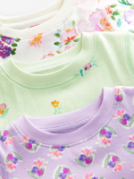 Пижама для девочки Next AC0-788, 3 шт., Салатовый, Сиреневый, Молочный