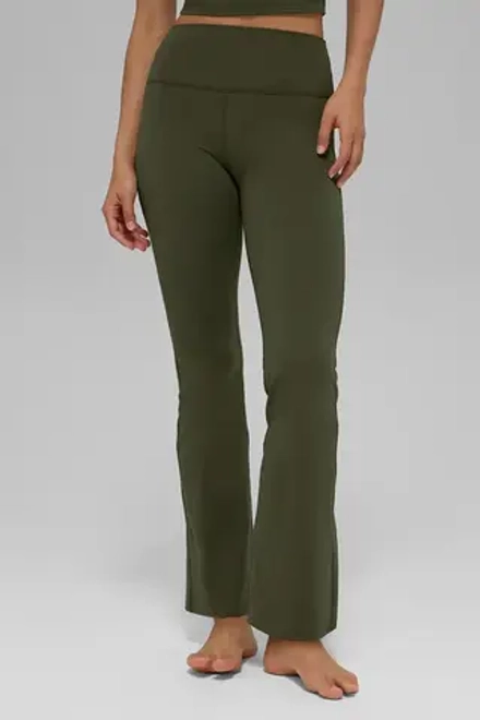 Alo yoga Легинсы с высокой талией расклешенные Softsculpt High-Waist, оливково-зеленый