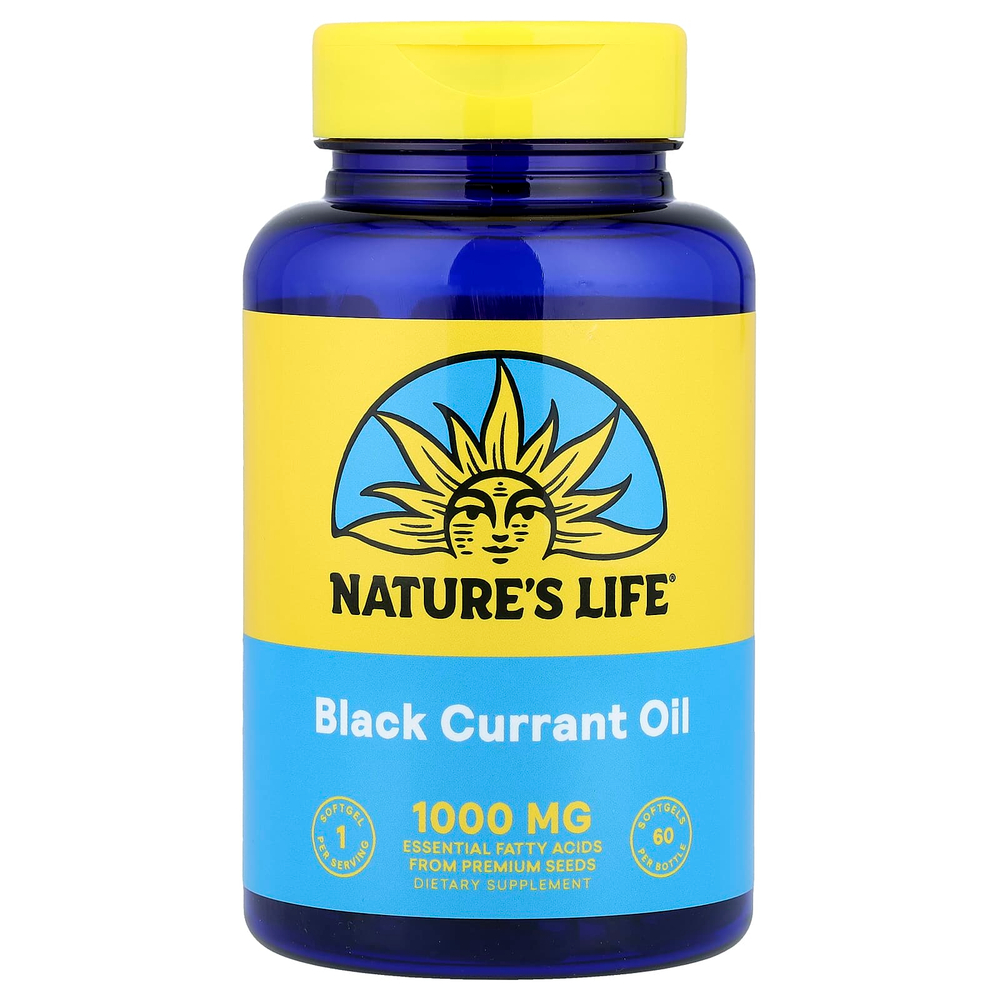 Nature's Life, Масло черной смородины, 1000 мг, 60 мягких таблеток