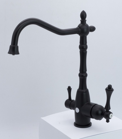 77022-C Смеситель для кухни с под. филь. (ЧЕРНЫЙ) GANZER  (10/1шт)