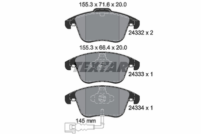 TEXTAR - 2433301-TET - Brake Pad Set, disc brake