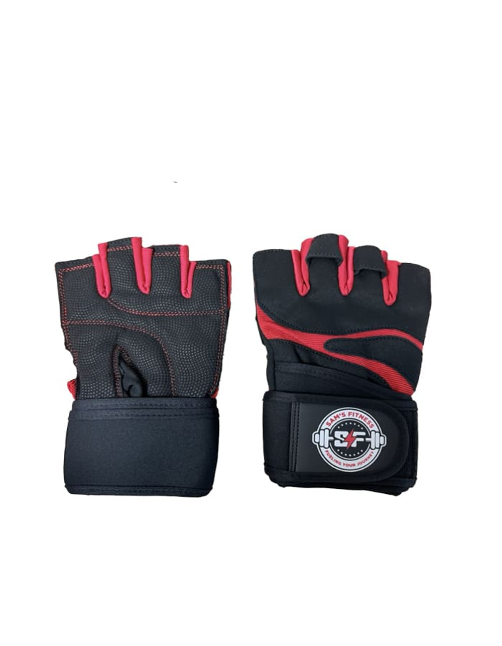 Перчатки для фитнеса черно-красные Sam's Fitness