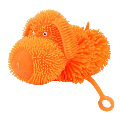 Тянучка волосатик собачка со светом 13 см, с-30749