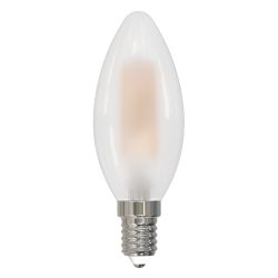LED-C35-7W-4000K-E14-FR-SLF Лампа светодиодная. Форма свеча. матовая. Белый свет 4000K. ТМ Volpe