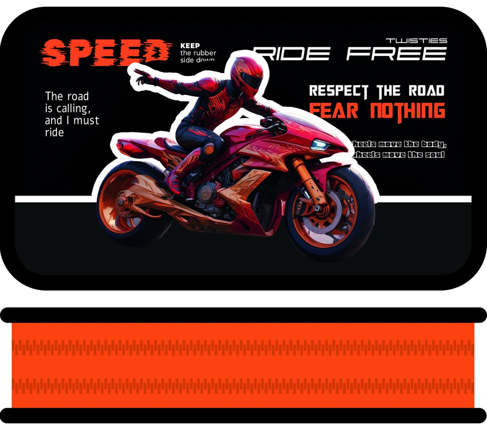 Пенал 2 секц. большой тканевый торец 190/105 "Красный гонщик 2026" (Пчёлка)