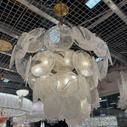 Люстра Cloyd LINZE-B C13 / Ø60 см - латунь - белое стекло (арт.11674)