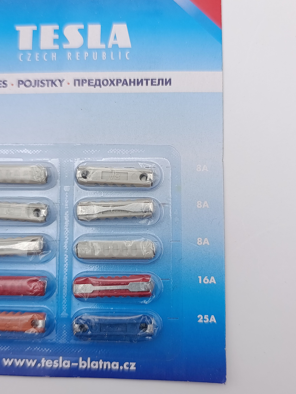 Предохранители TESLA F152(5 - 25 А) LADA ,блистер (10штук )