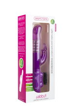 Фиолетовый перезаряжаемый вибратор Rabbit с клиторальным отростком - 22 см. (Цвет: фиолетовый)