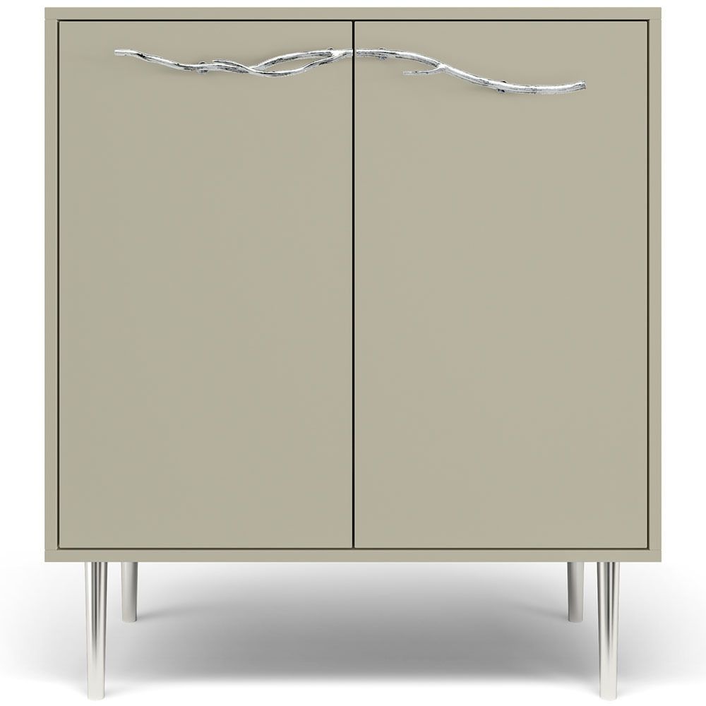 Комод Арт Колор matte Стайл Сильвер с 2 полками Серый шелк матовый