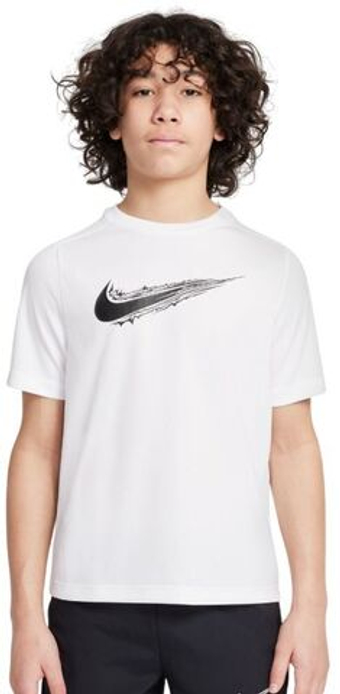 Футболка для мальчика теннисная Nike Boys Multi Dri-FIT Short-Sleeve - white/black