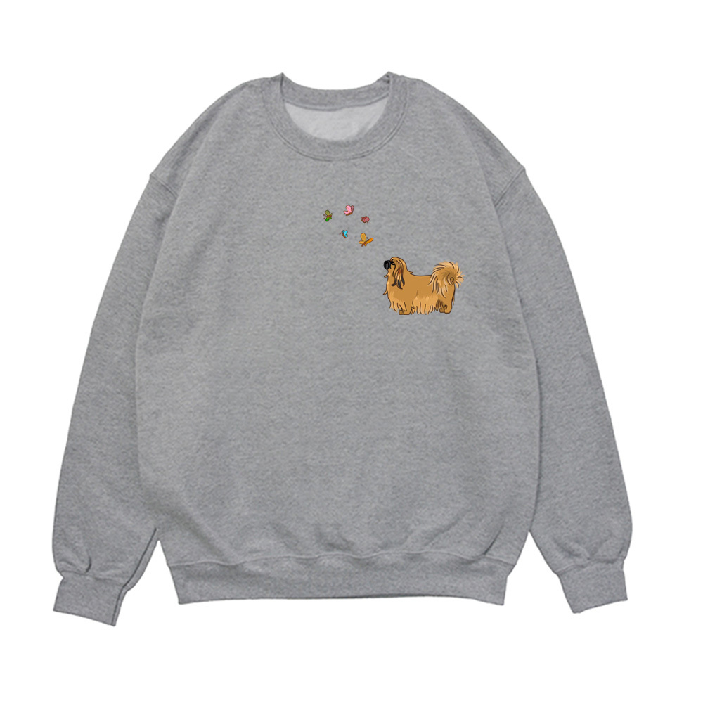 Свитшот "Пекинес и бабочки"