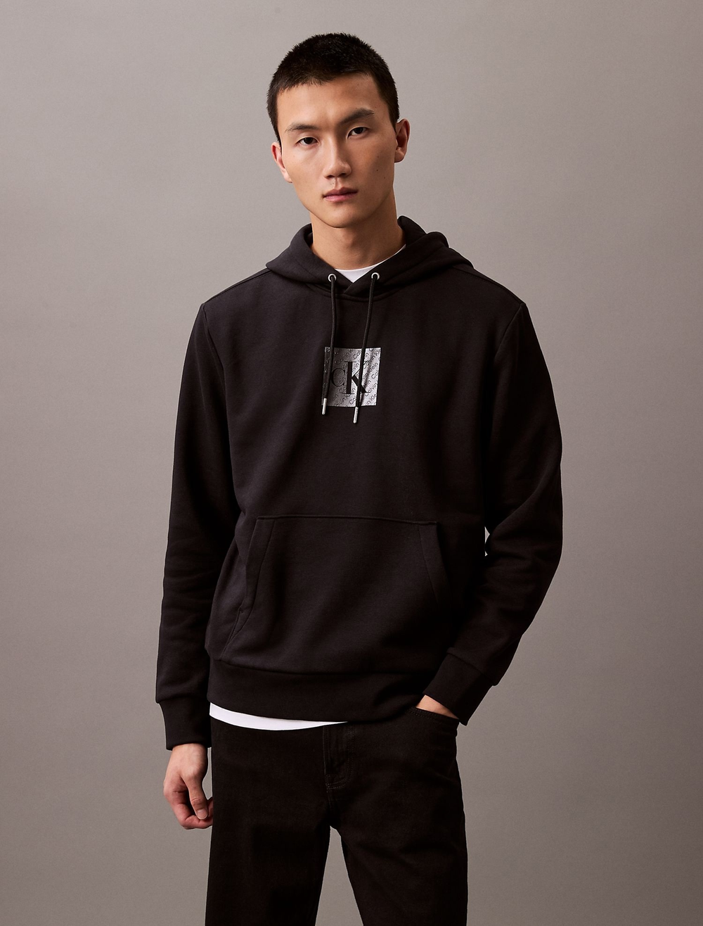 Худи Calvin Klein Fleece Metallic Archive Logo Black Beauty
