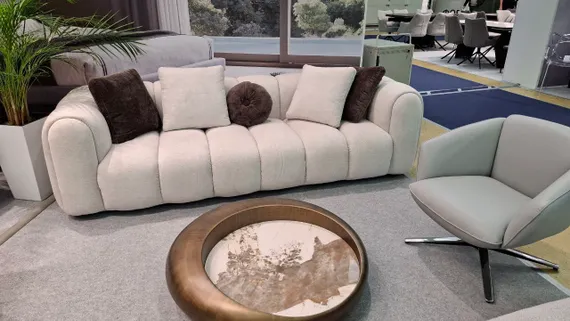 Журнальный столик Pebbles, Ø100х25 см, стекловолокно, керамика