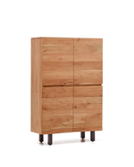 Буфет Uxue из массива акации с беленой отделкой и черной сталью 100 x 155