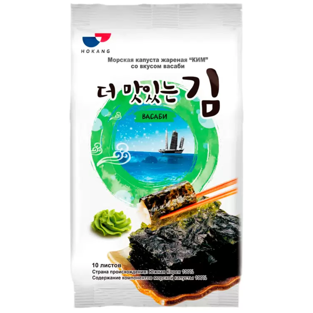 Морская капуста жареная Ким со вкусом Васаби 5 гр