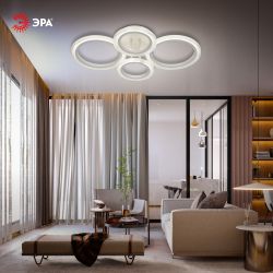 Светильник потолочный светодиодный ЭРА Модерн Ring CLL-1-59-RC WH с ДУ 59W 3000-6500К белый | Светильники SPB-6 с ДУ