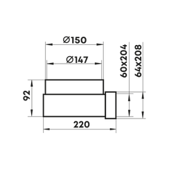 Колено соединительное Zernberg 204*60 мм 150 мм пластик 16473