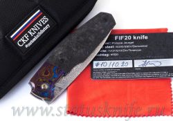 Нож CKF/Philippe Jourget FIF20 TimDam (Damasteel, Timascus, shred CF)фотография - 10