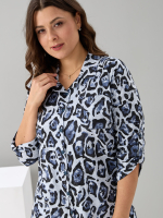 Рубашка Р-001/голубой-акварельлеопард