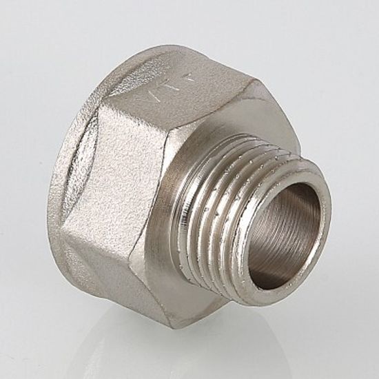 Переходник Valtec 3/4"х1/2" ВР/НР с внутренней/наружной резьбой латунный никел. VTr.592.N.0504