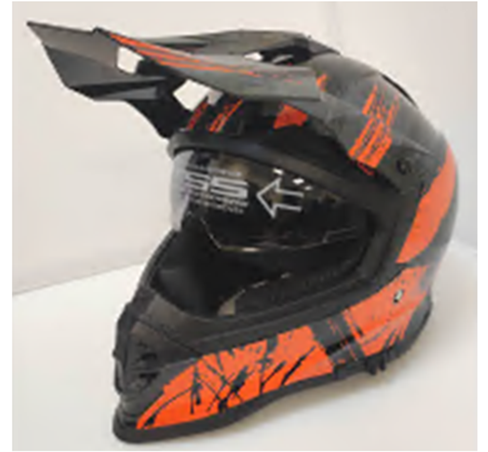 Шлем кроссовый взрослый MOTAX глянцево-черный-оранжевый (G4)