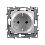 Розетка с заземлением со шторками 16А 250В алюминий ETIKA Legrand