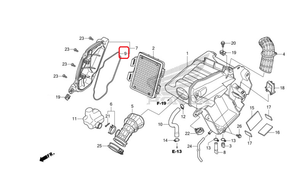 17262-KZZ-900. SEAL, AIR CLEANER.
