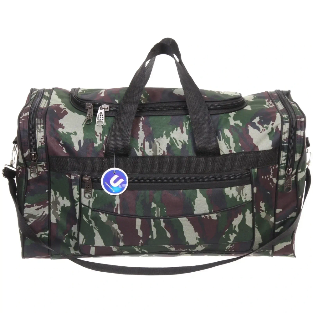 Сумка дорожно-спортивная «KANADA», цвет зеленый, хаки, 4 кармана, 27л, 60*34*25см (без лого)