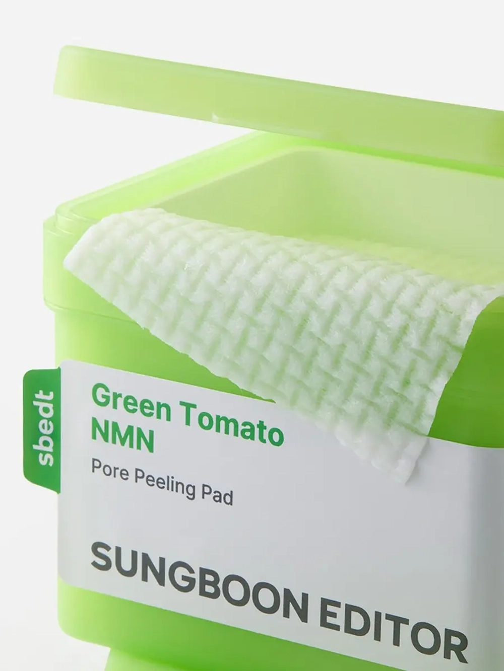 Sungboon Editor Отшелушивающие тонер-пэды для глубокого очищения и сужения пор Green Tomato NMN Pore Peeling Pad 60 шт