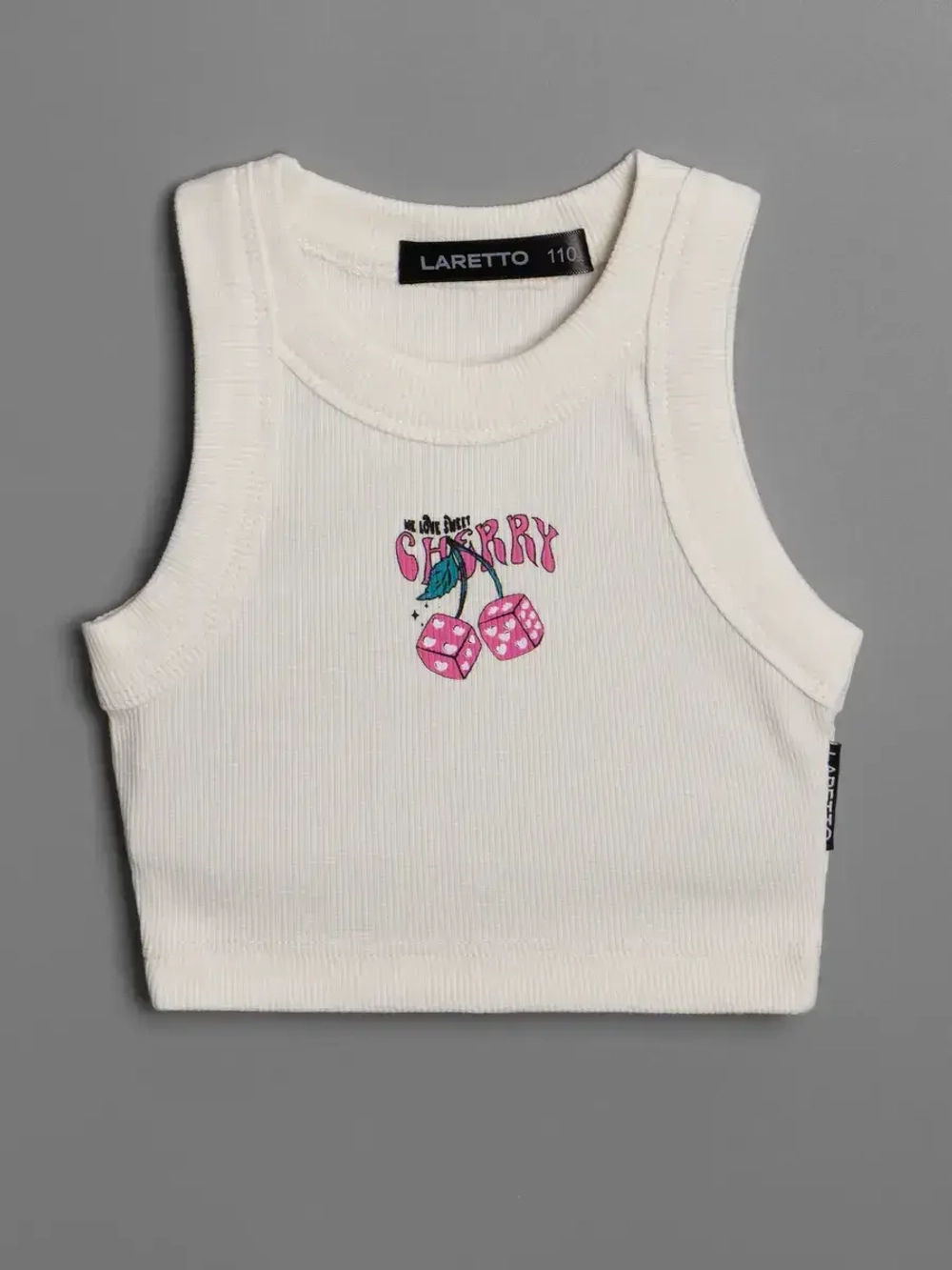 Летний кроп топ трикотажный детский