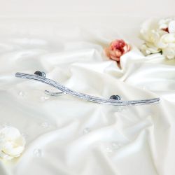 Ручка скоба мебельная Арт Бранч правая Античное серебро